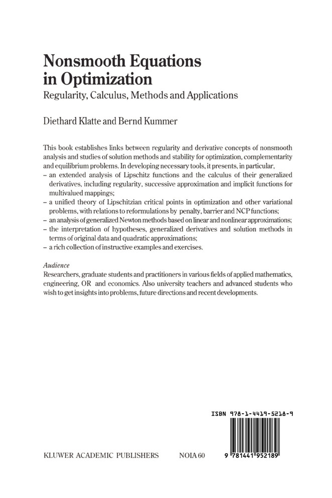 Nonsmooth Equations in Optimization