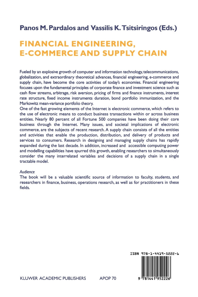 Financial Engineering, E-commerce and Supply Chain