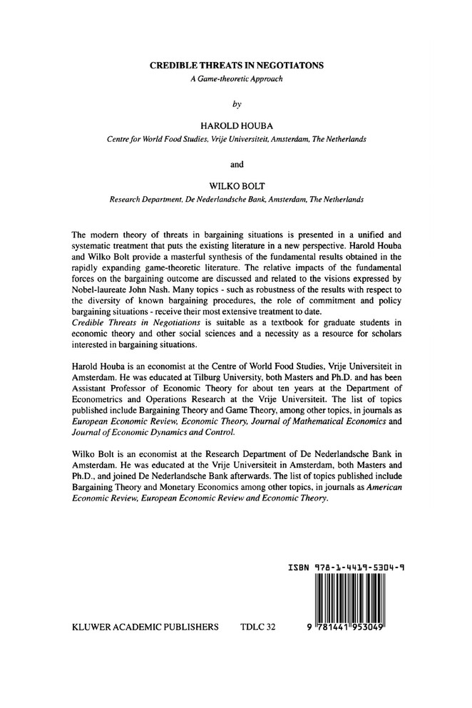 Credible Threats in Negotiations