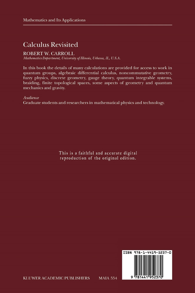 Calculus Revisited