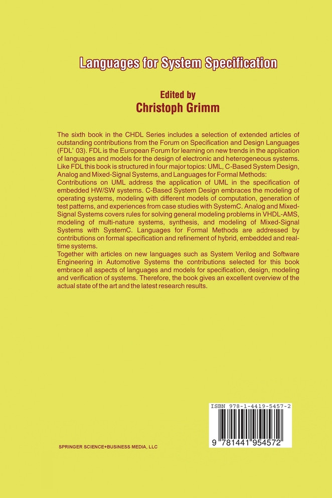 Languages for System Specification