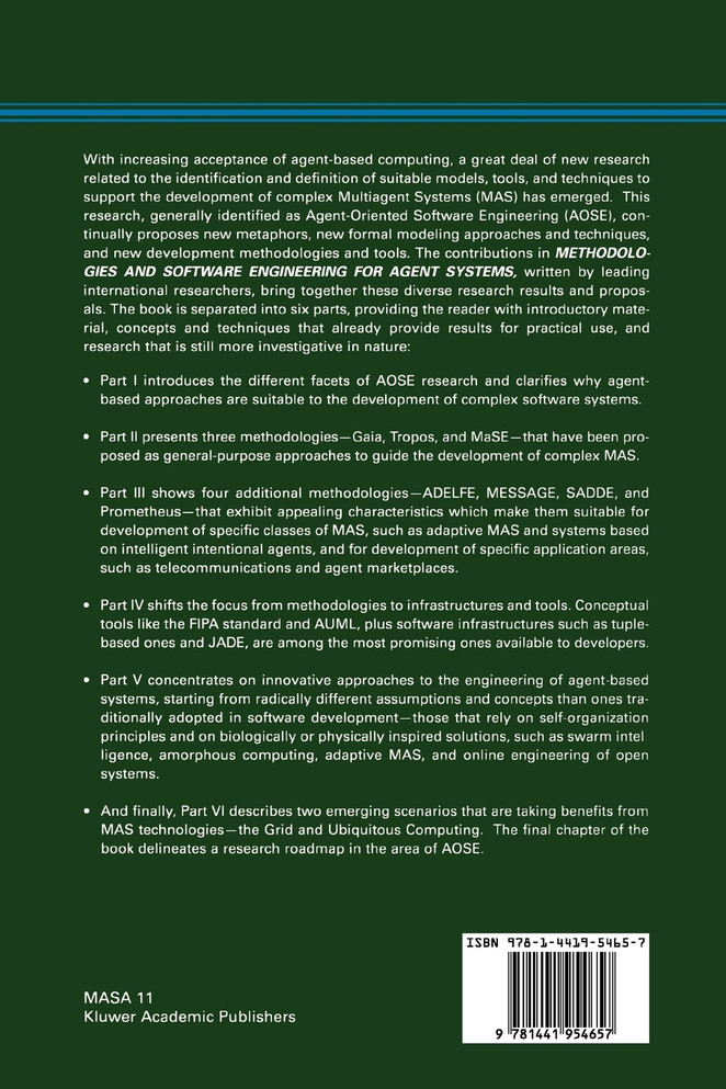 Methodologies and Software Engineering for Agent Systems