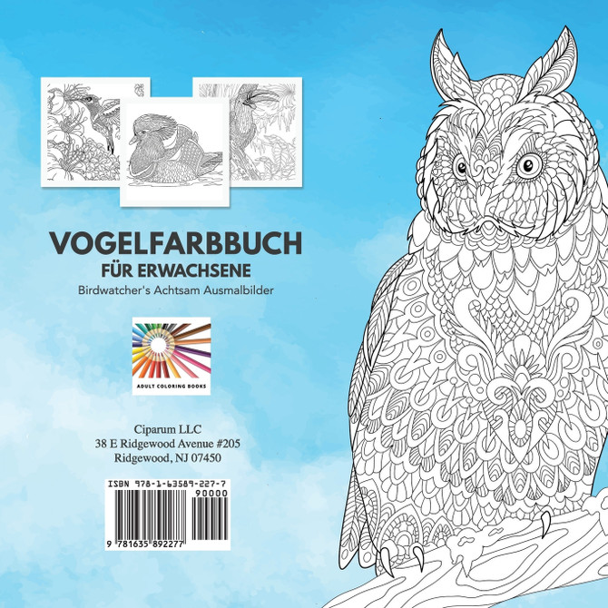 Vogelfarbbuch für Erwachsene