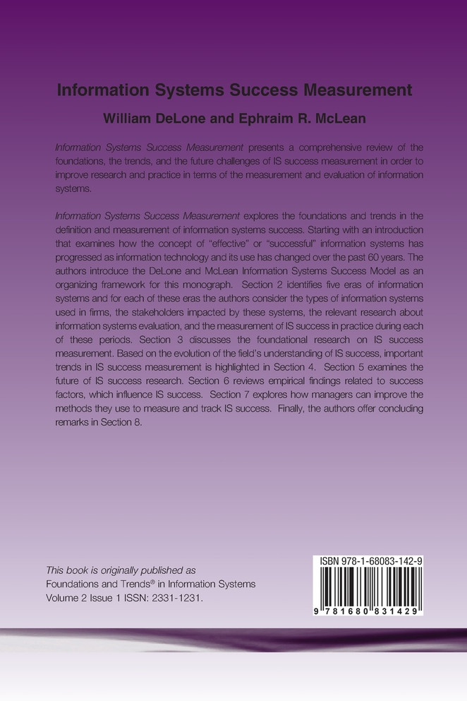 Information Systems Success Measurement