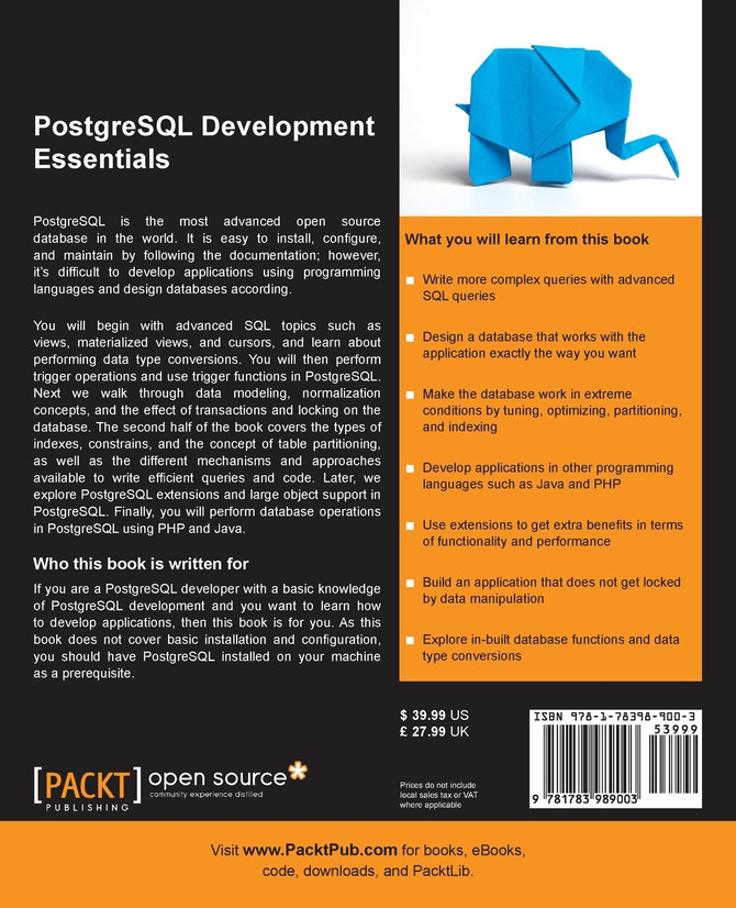 PostgreSQL Development Essentials