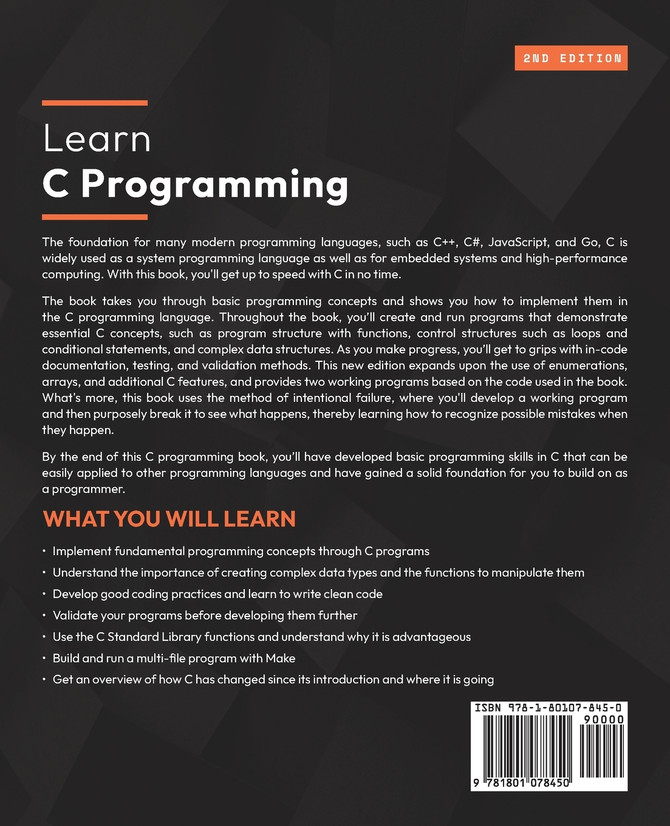 Learn C Programming - Second Edition