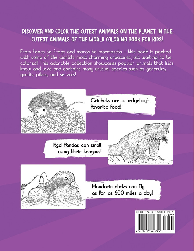 The Cutest Animals of the World Coloring Book for Kids