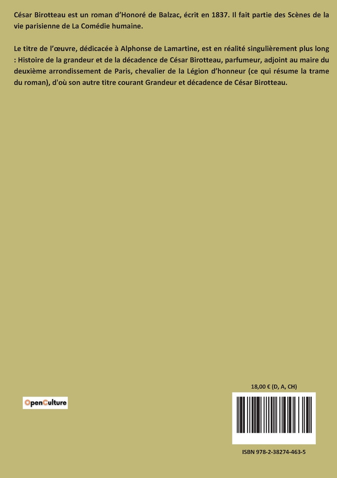 Histoire de la Grandeur et de la décadence de César Birotteau