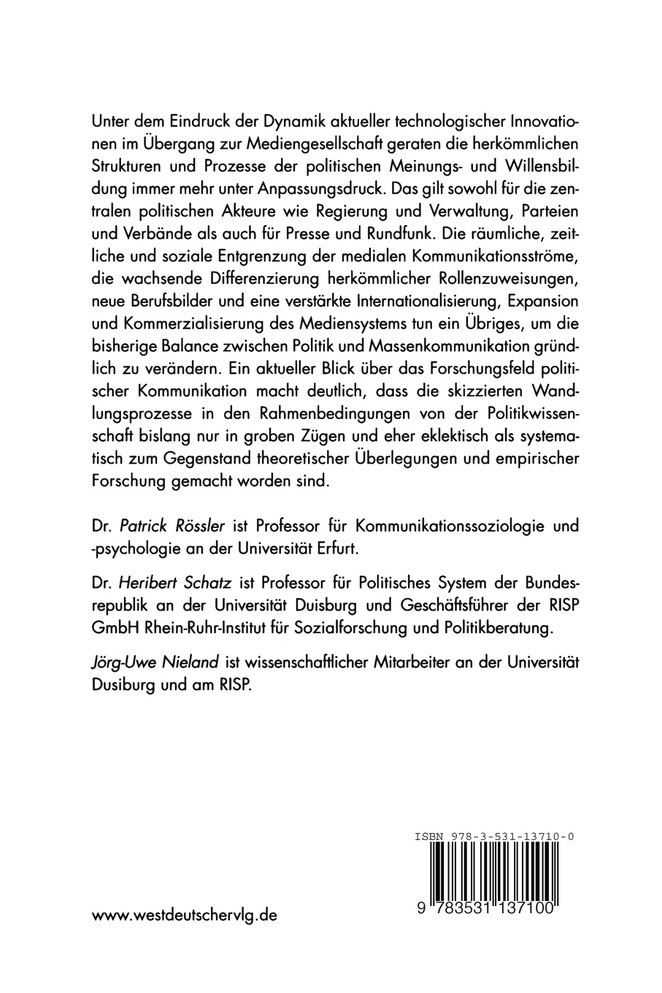 Politische Akteure in der Mediendemokratie