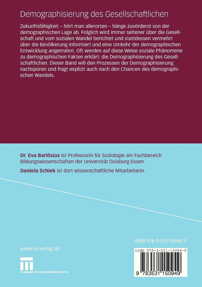 Demographisierung Des Gesellschaftlichen