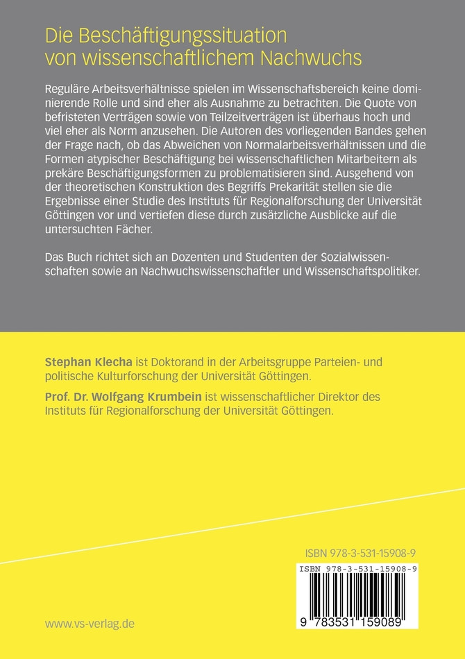 Die Beschäftigungssituation von wissenschaftlichem Nachwuchs
