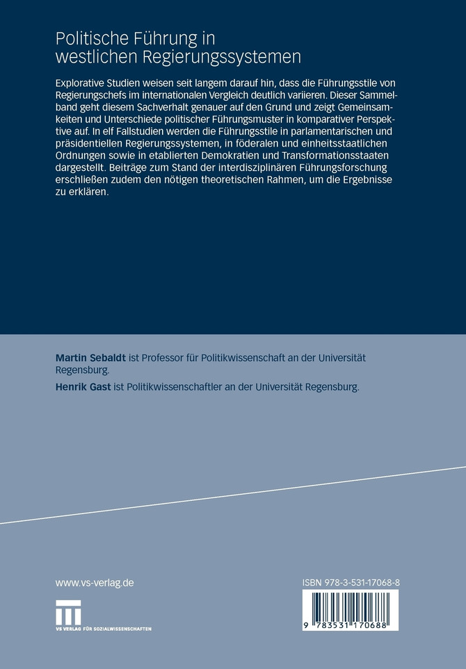 Politische Führung in westlichen Regierungssystemen