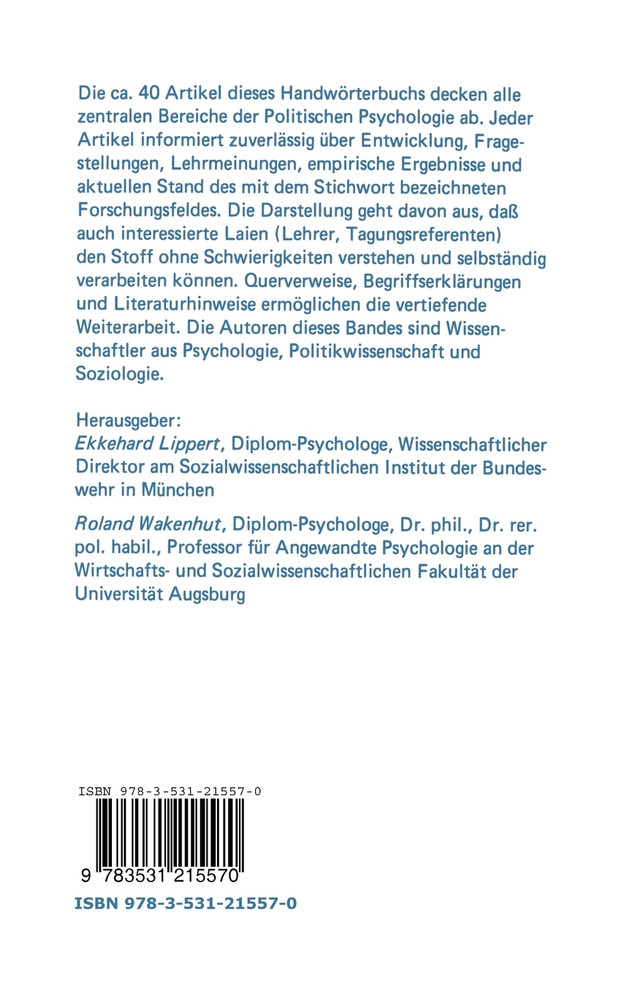 Handwörterbuch der Politischen Psychologie