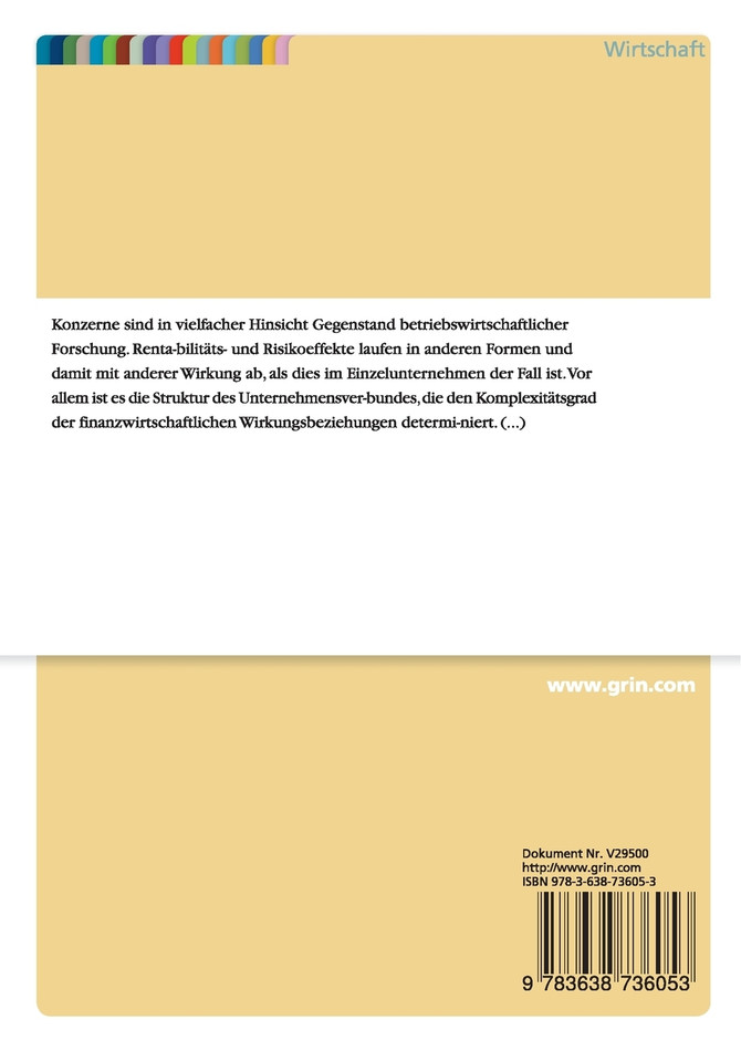 Finanzierungseffekte im Konzern