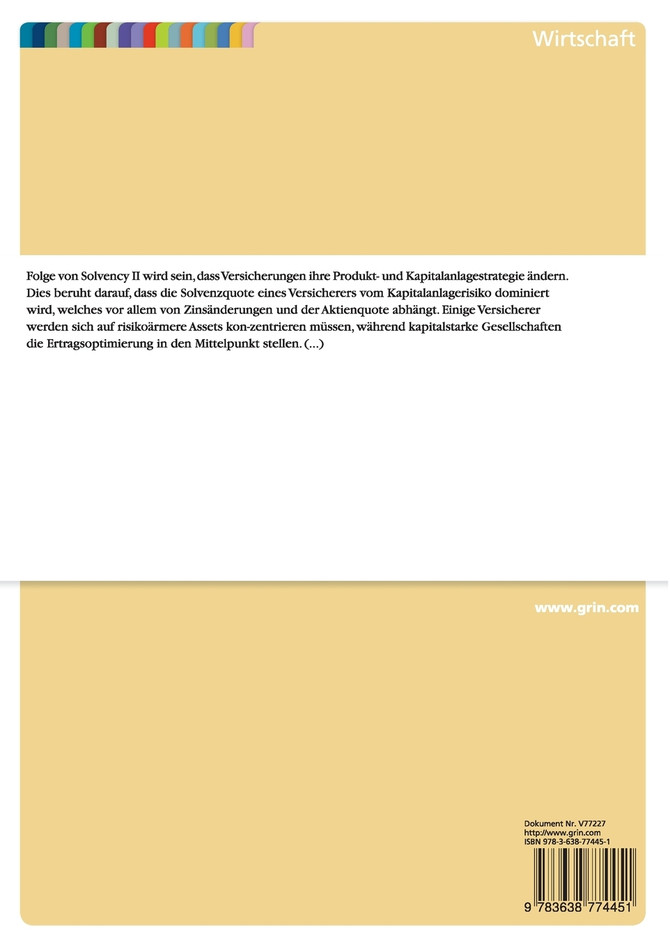 Produktbezogene Lösungsansätze für Versicherer im Rahmen von Solvency II