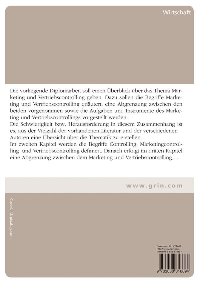 Marketing- und Vertriebscontrolling