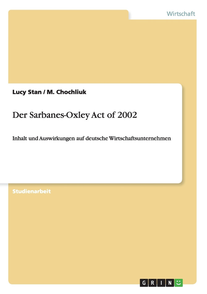 Der Sarbanes-Oxley Act of 2002