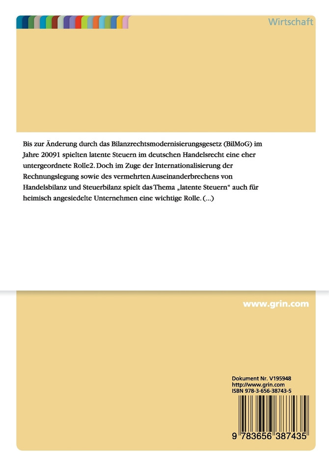 Latente Steuern nach neuem HGB und IFRS im Vergleich