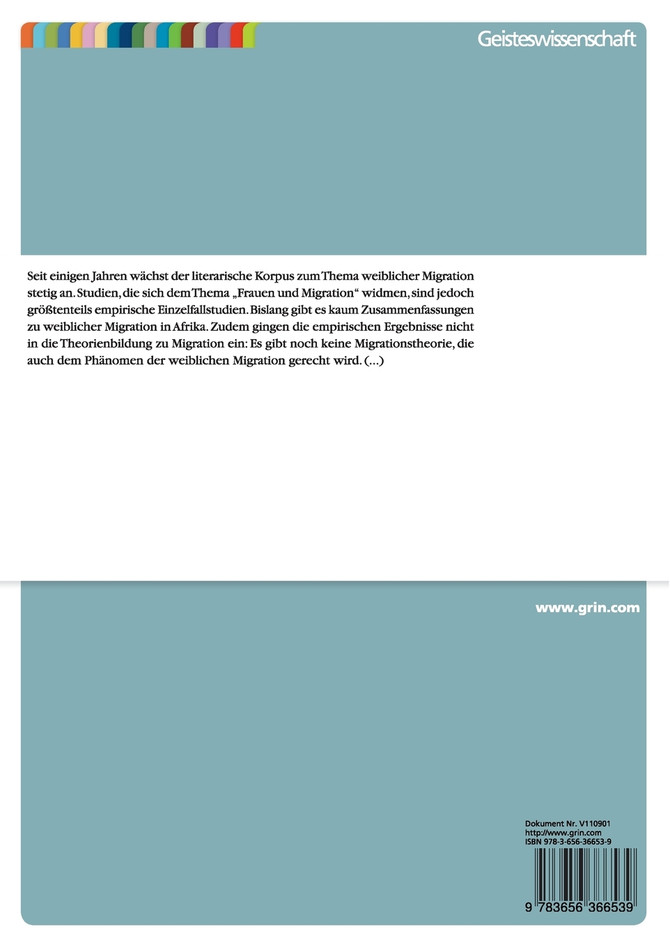 Migrantinnen in der Stadt   -  Thesen über die Land-Stadt-Migration von Frauen in Afrika