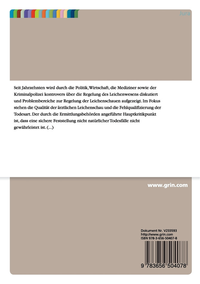 Ist die aktuelle Durchführung der Leichenschau in NRW im Kontext von Todesermittlungsverfahren problembehaftet?