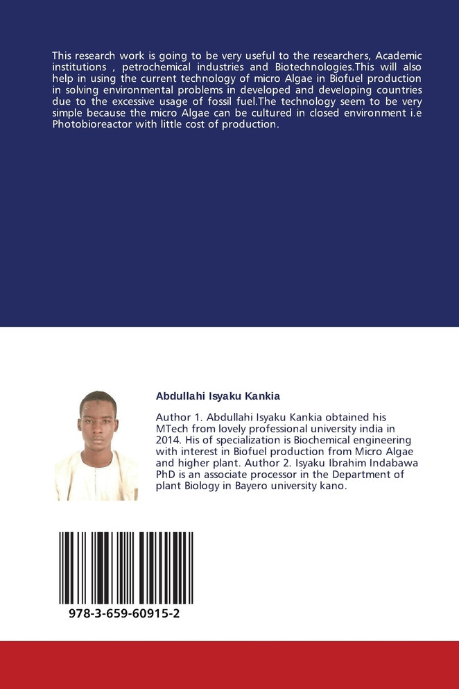 Production and characterisation of biodiesel from micro algae