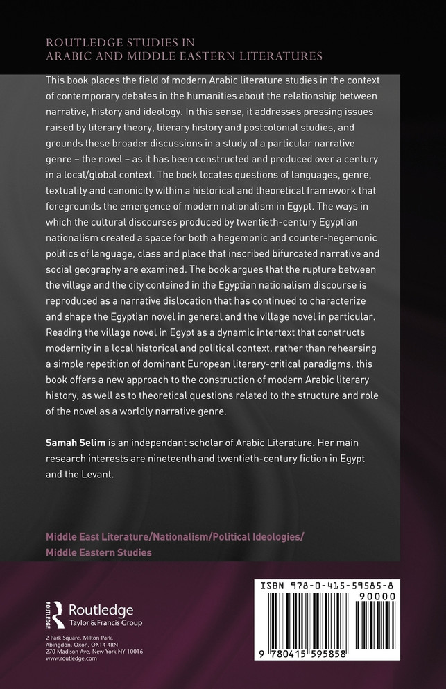 The Novel and the Rural Imaginary in Egypt, 1880-1985
