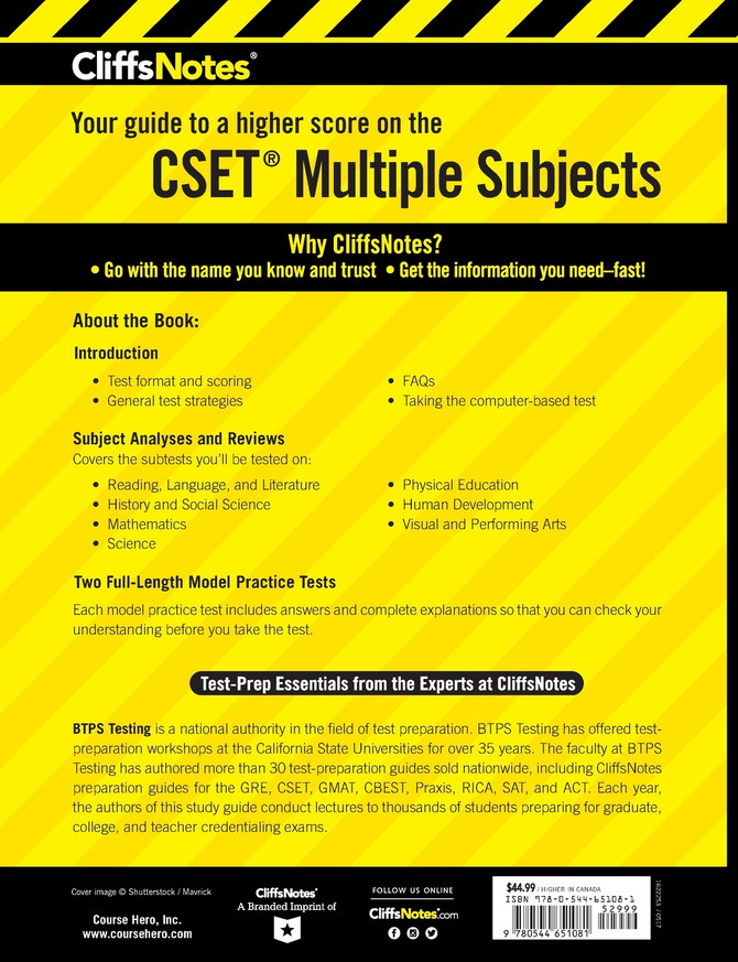 Cliffsnotes CSET Multiple Subjects