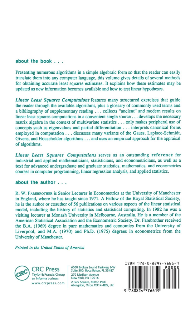 Linear Least Squares Computations