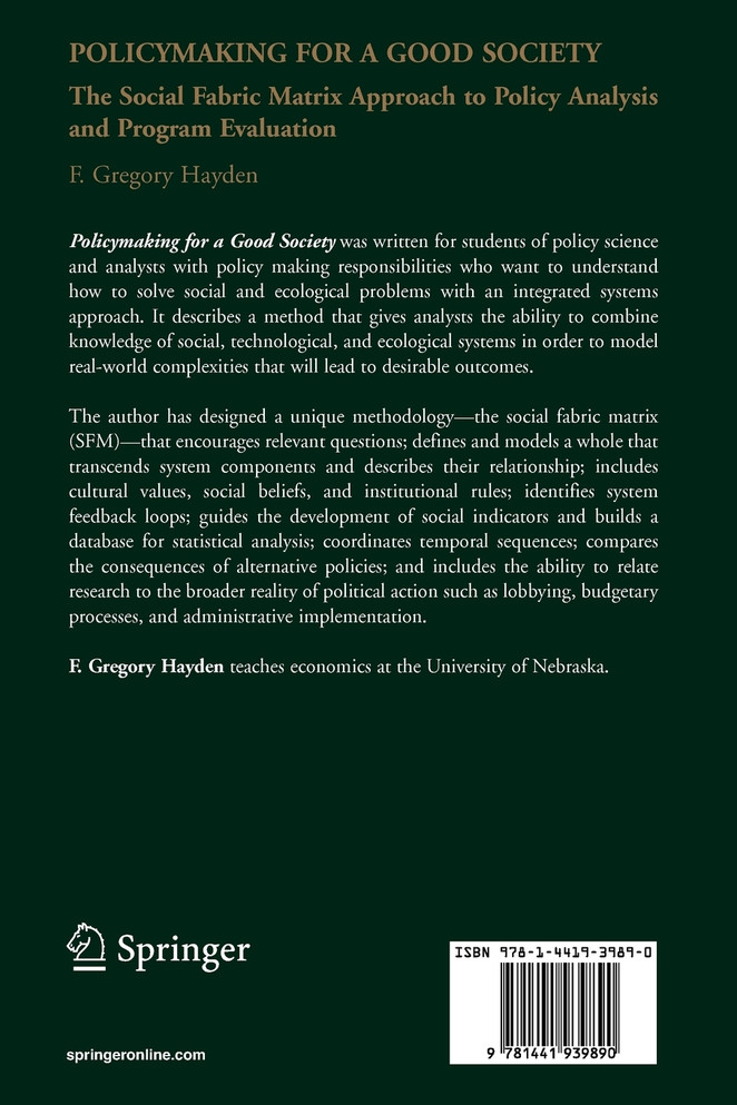 Policymaking for a Good Society