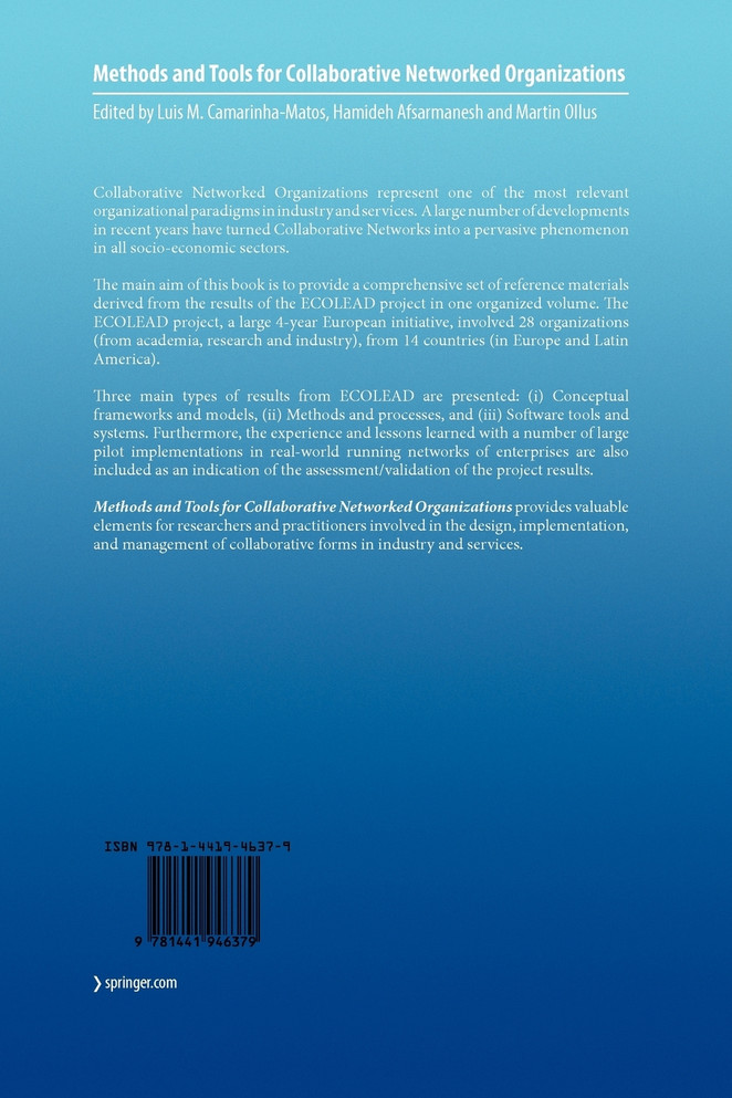 Methods and Tools for Collaborative Networked Organizations