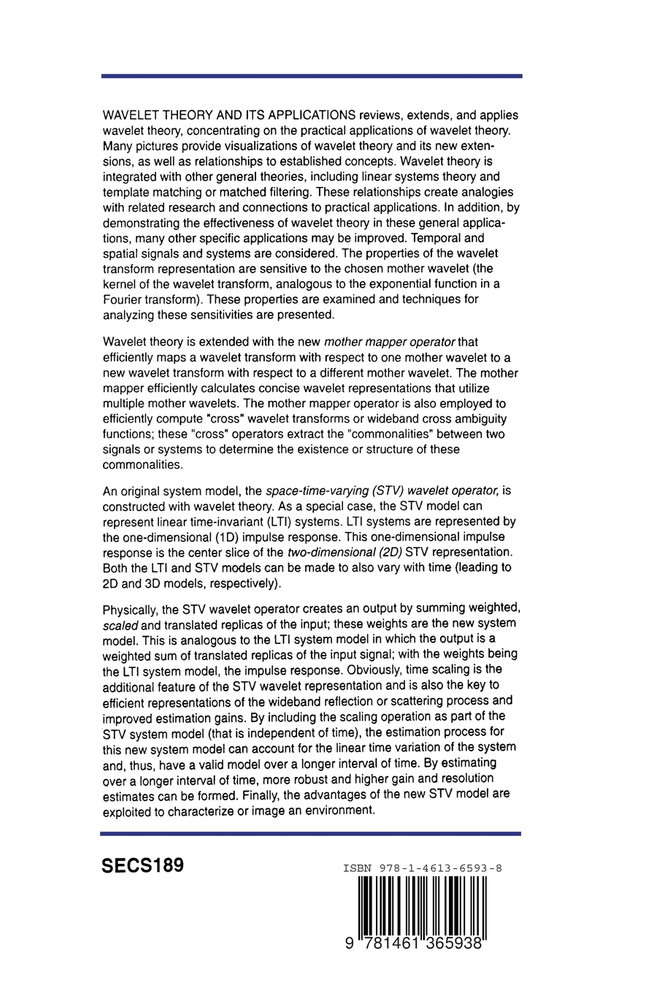 Wavelet Theory and Its Applications