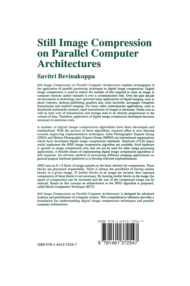Still Image Compression on Parallel Computer Architectures