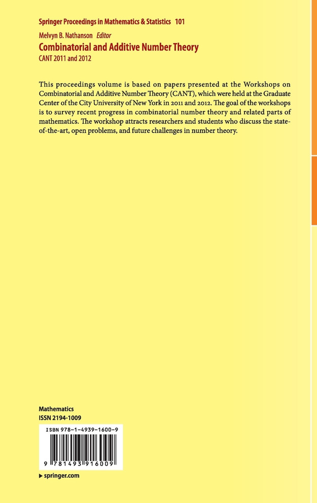 Combinatorial and Additive Number Theory