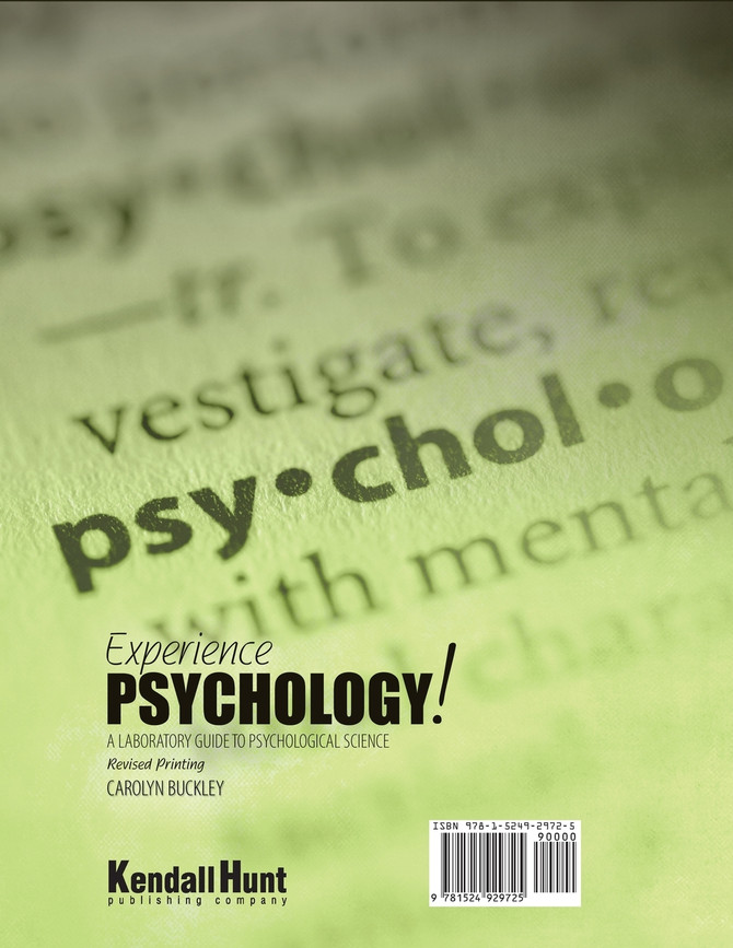Experience Psychology! a Laboratory Guide to Psychological Science