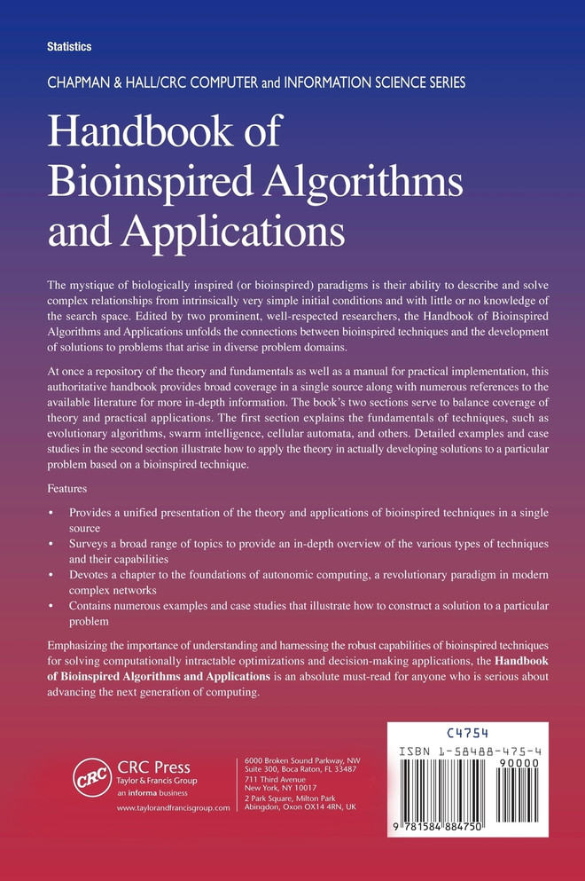 Handbook of Bioinspired Algorithms and Applications