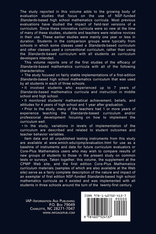 A 5-Year Study of the First Edition of the Core-Plus Mathematics Curriculum (PB)