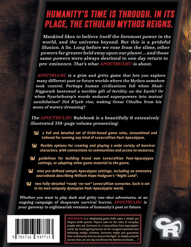 APOCTHULHU Core Rules (Classic B&W softcover)