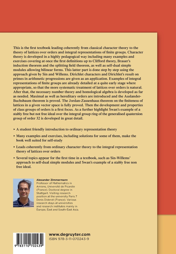 Characters of Groups and Lattices over Orders