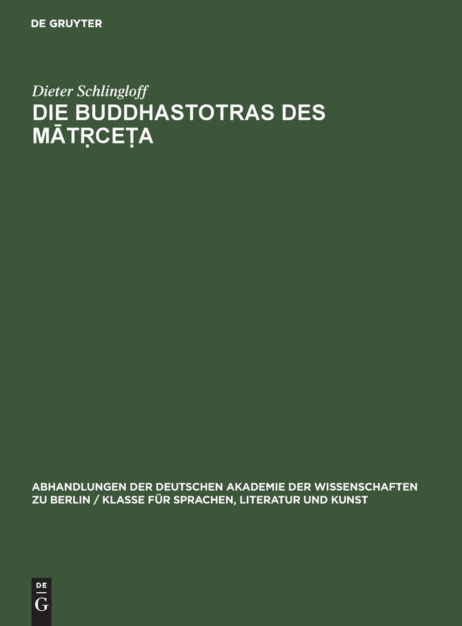 Die Buddhastotras des Mātṛceṭa