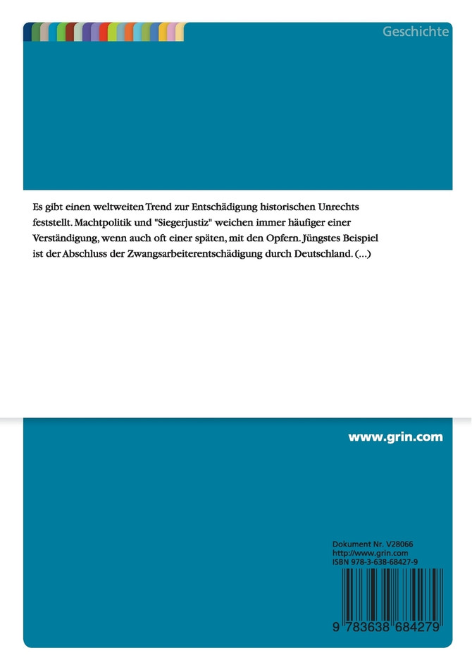 Der Beitrag der Jewish Claims Conference zur Entwicklung internationalen Rechts