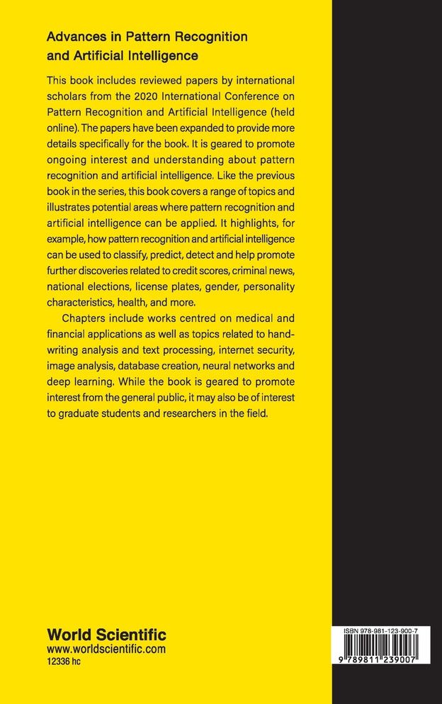 ADVANCES IN PATTERN RECOGNITION AND ARTIFICIAL INTELLIGENCE