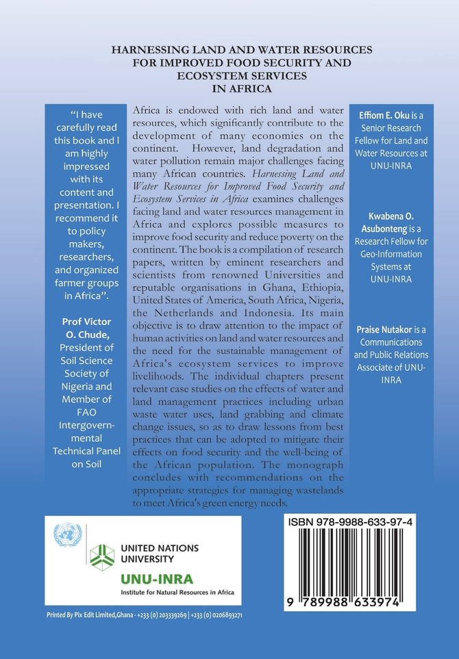 Harnessing Land and Water Resources for Improved Food Security and Ecosystem Services in Africa Harnessing Land and Water Resources for Improved Food Security and Ecosystem Services in Africa