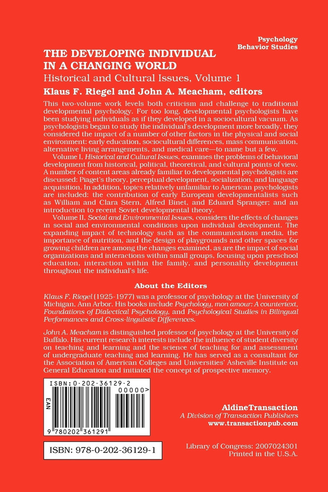 The Developing Individual in a Changing World