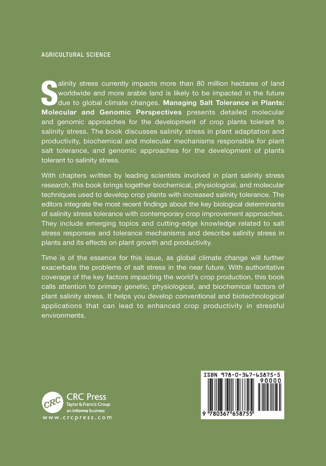 Managing Salt Tolerance in Plants