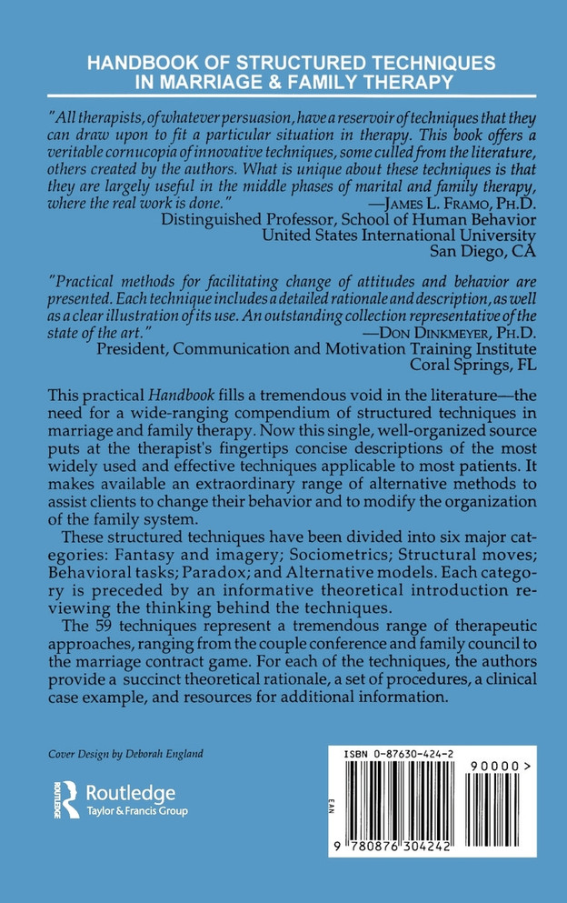 Handbook Of Structured Techniques In Marriage And Family Therapy
