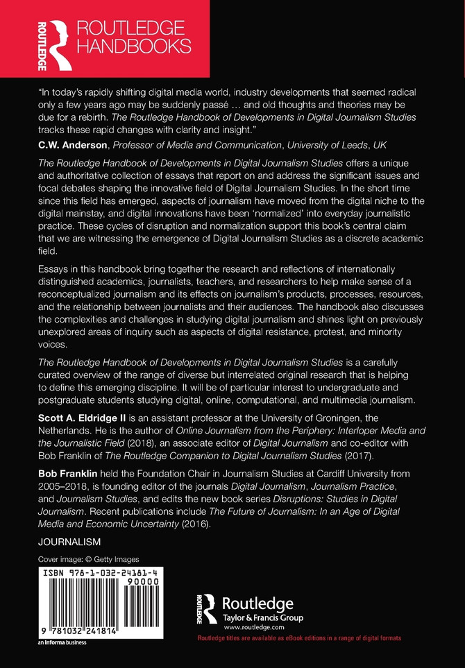 The Routledge Handbook of Developments in Digital Journalism Studies