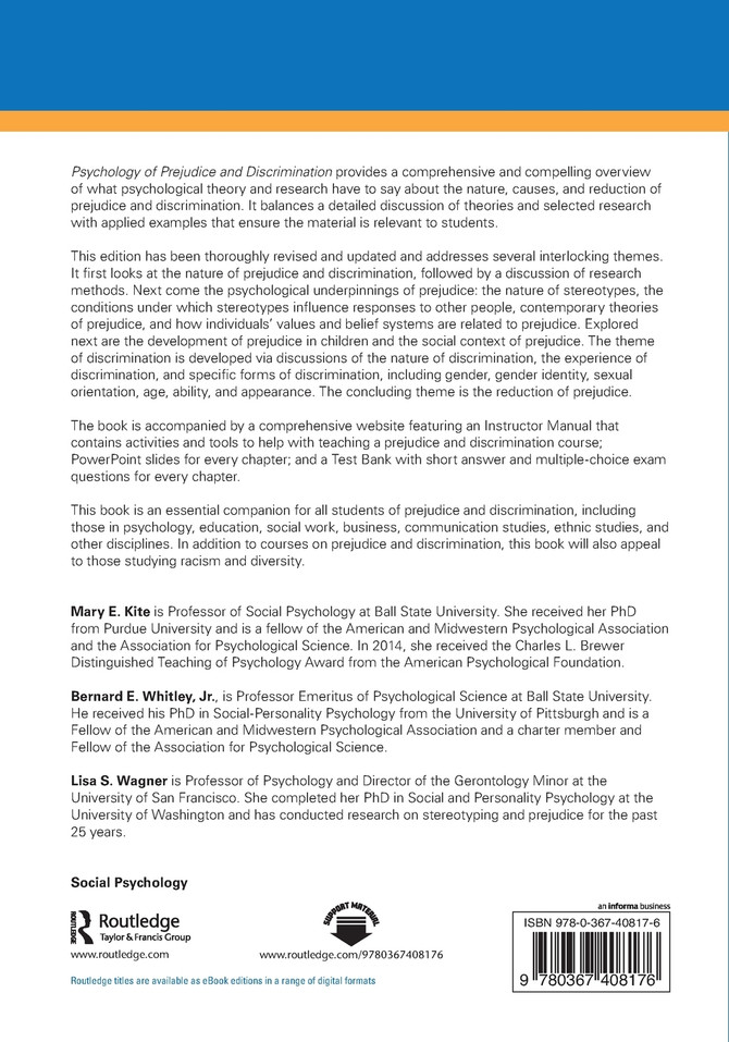 Psychology of Prejudice and Discrimination
