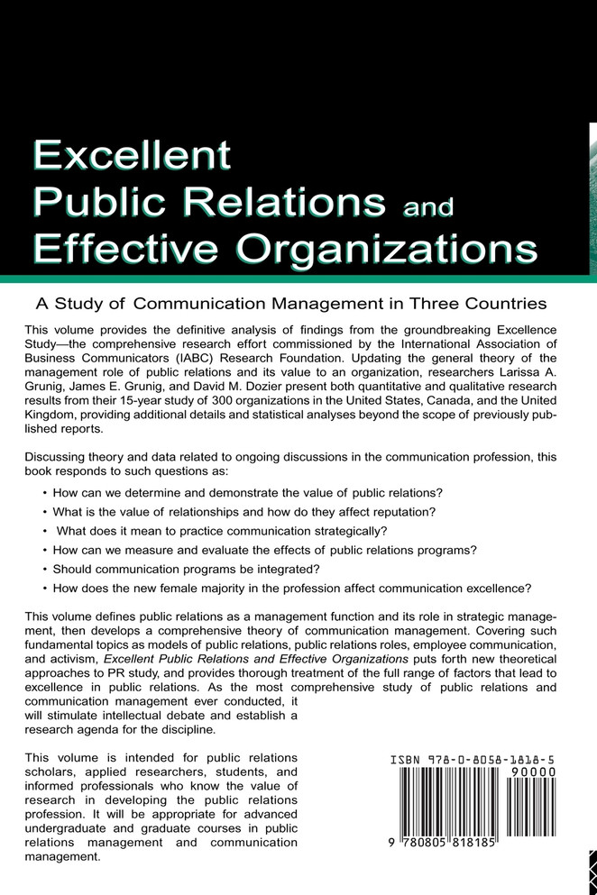 Excellent Public Relations and Effective Organizations