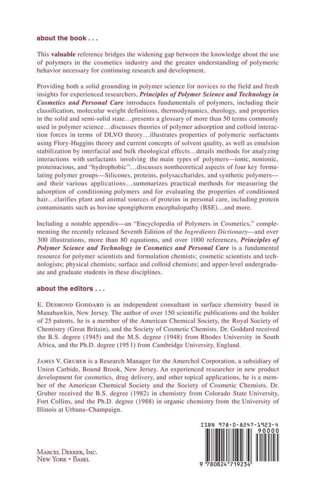 Principles of Polymer Science and Technology in Cosmetics and Personal Care