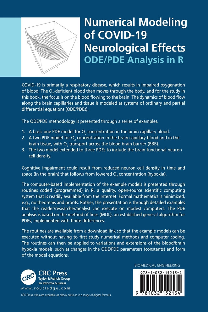 Numerical Modeling of COVID-19 Neurological Effects